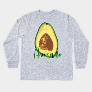 Ripe Avocado Portrait Kids Long Sleeve T-Shirt